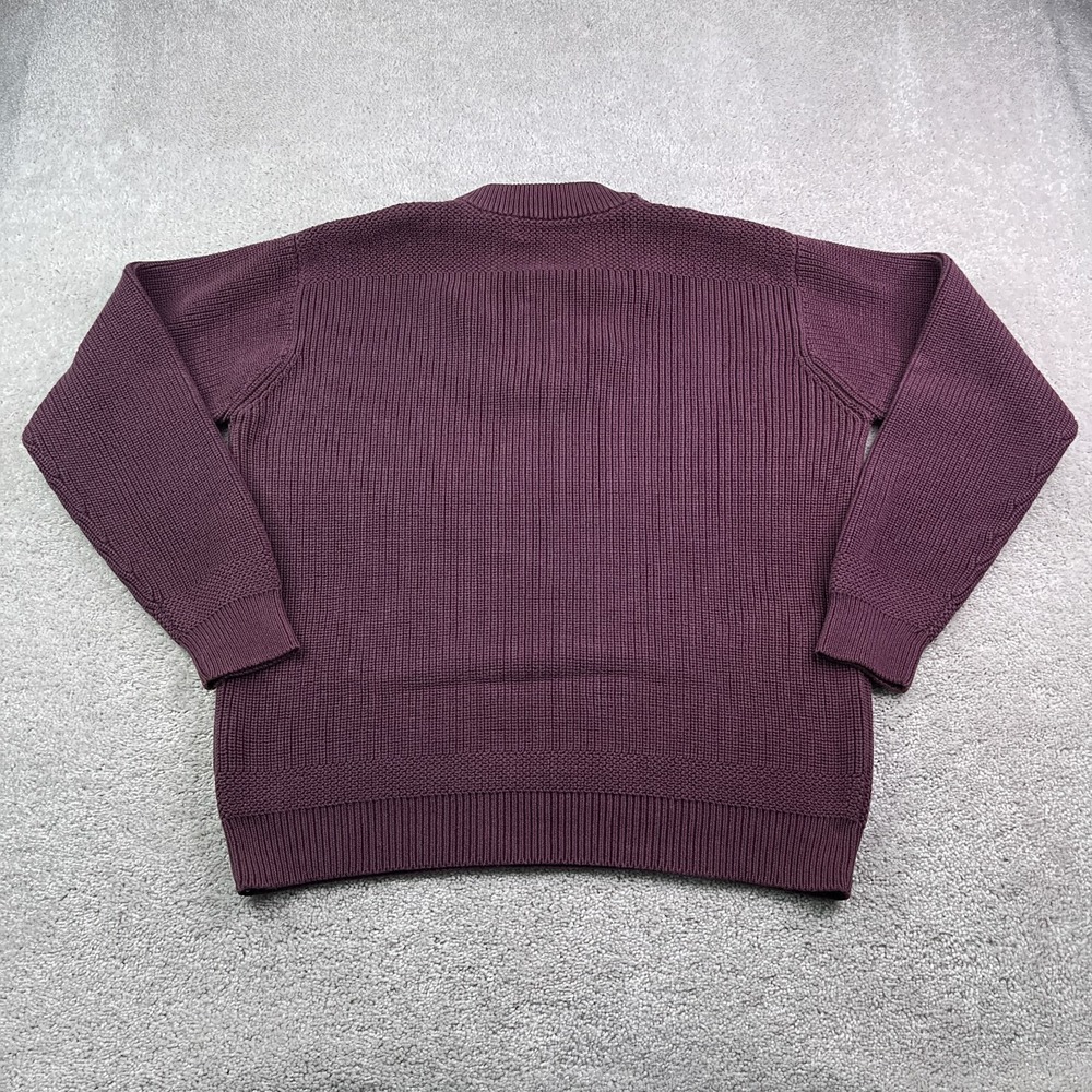 Cabelas Sweater Mens XL Tall Red Burgundy Henley Heavy Cotton Ribbed Fisherman - Picture 8 of 13
